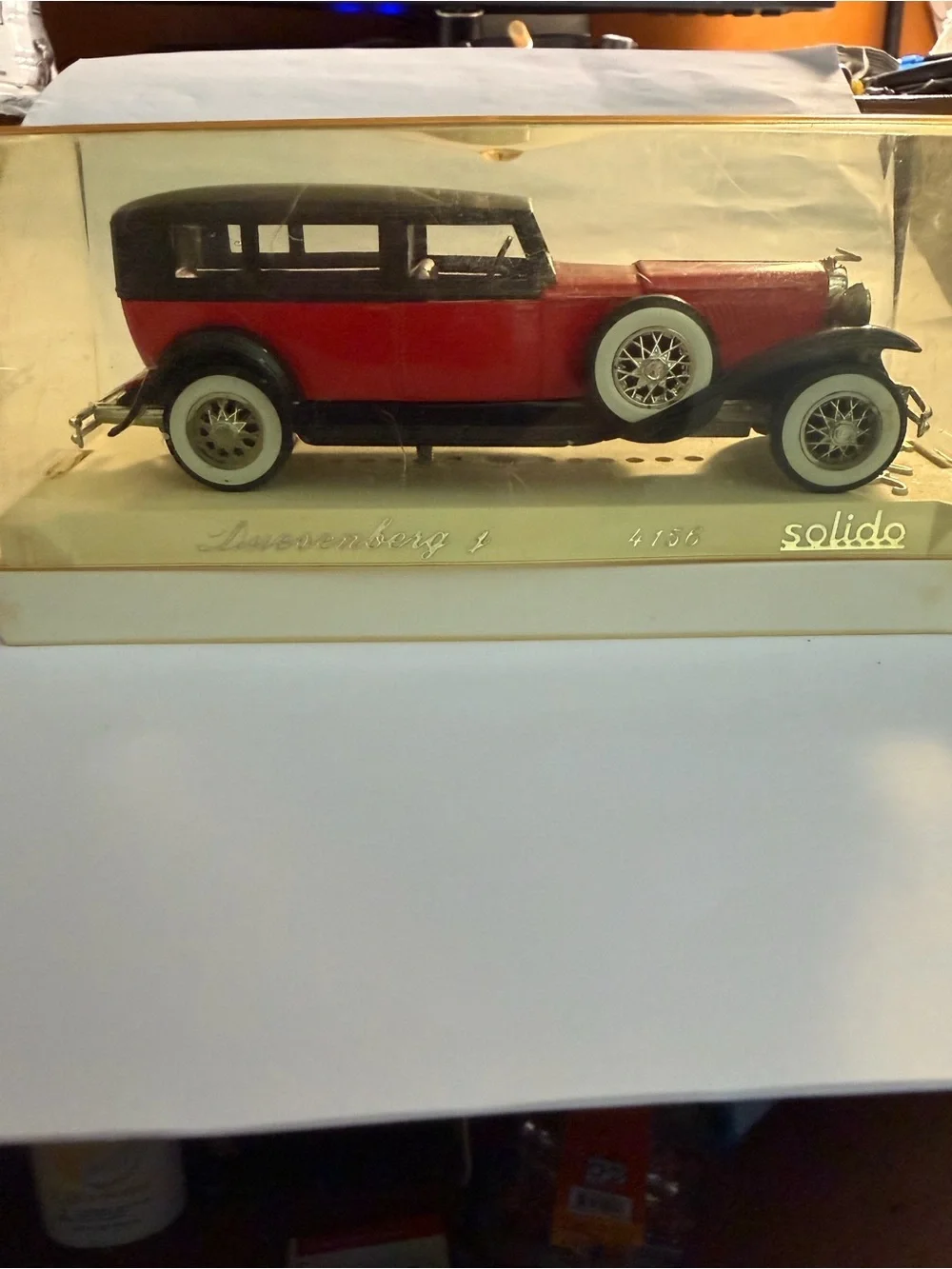 Solid Red and Black #4156Duesenberg Model J Car with Whitewall Tires